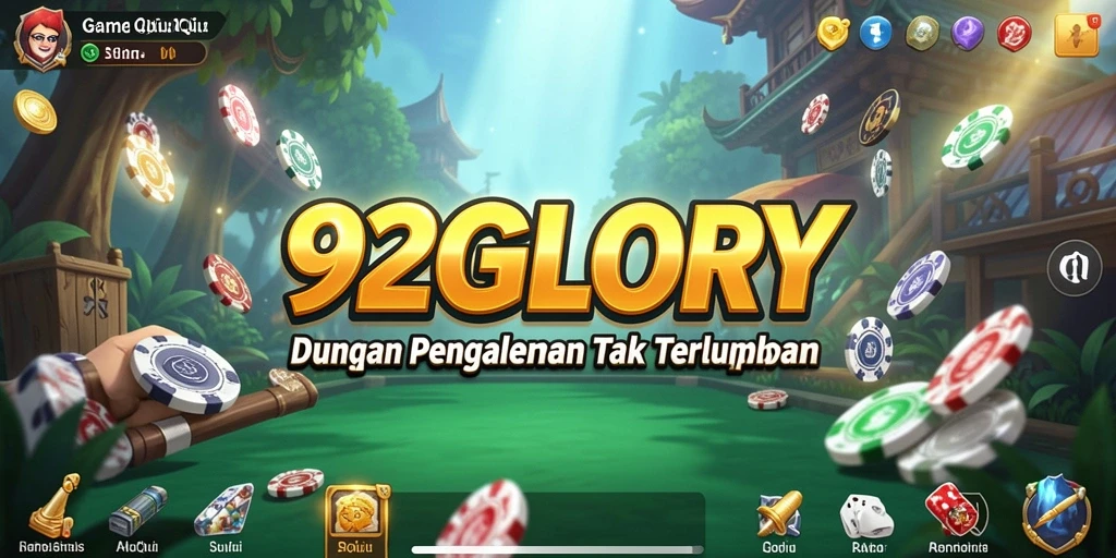 Tampilan gameplay seru dari 92GLORY saat bermain QiuQiu.