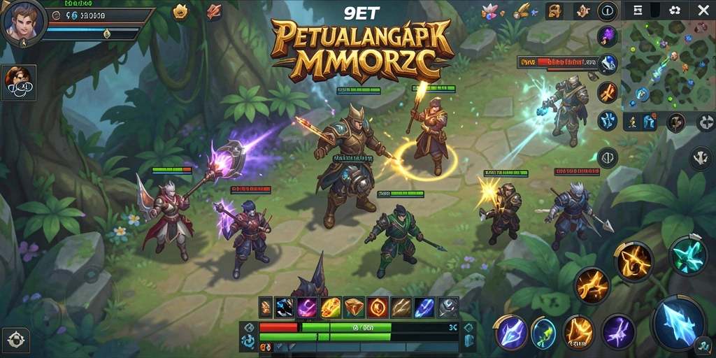 Screenshot menampilkan momen aksi seru dalam gameplay MMORPG 9ET.