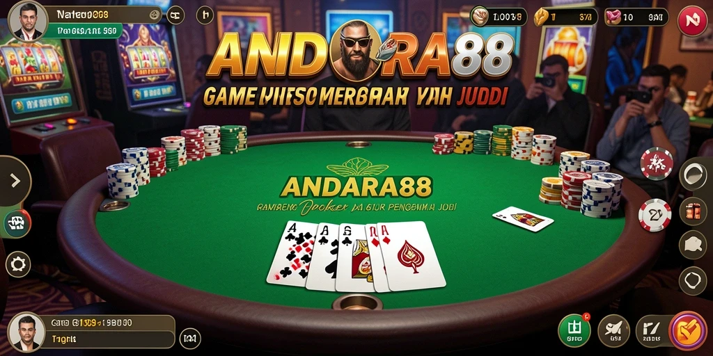 Screenshot ANDARA88 menampilkan sesi permainan Poker yang intens dan menyenangkan.