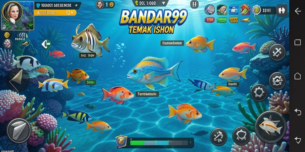 Screenshot menunjukkan aksi seru berburu ikan di BANDAR99.