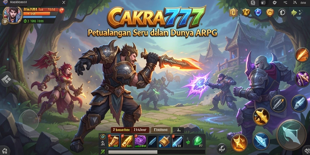 Screenshot gameplay <strong>CAKRA777</strong> menampilkan aksi seru dalam pertempuran ARPG.