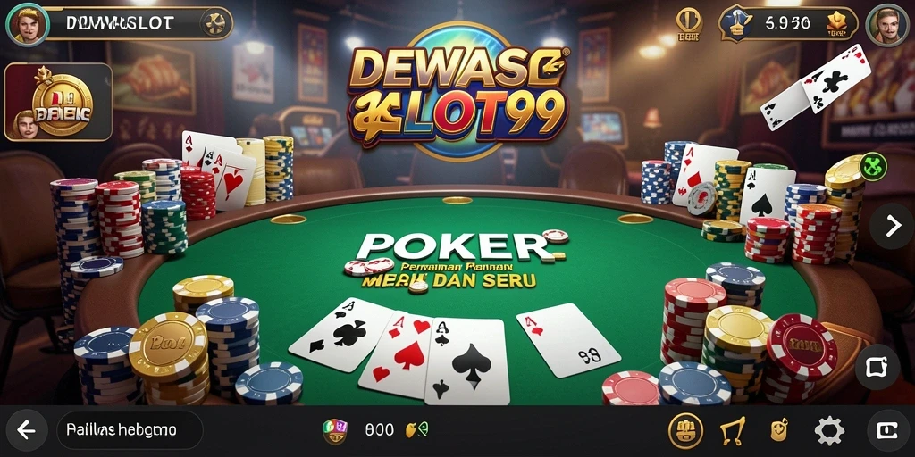 Screenshot DEWASLOT99 menampilkan gameplay Poker yang seru dan menarik.