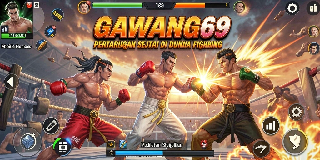 Tampilan gameplay GAWANG69 dengan pertarungan yang intens dan seru.