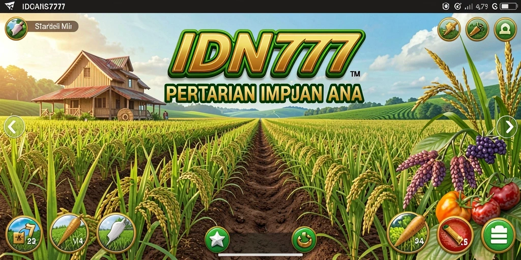 Tampilan gameplay menampilkan ladang yang subur dan hewan peliharaan di <strong>IDN777</strong>.