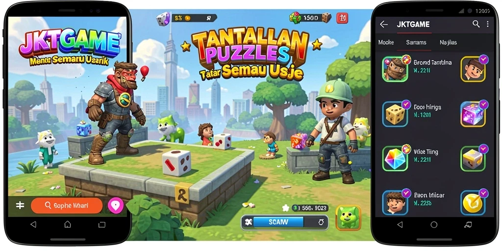 Tampilan gameplay JKTGAME dengan tantangan puzzle yang seru.