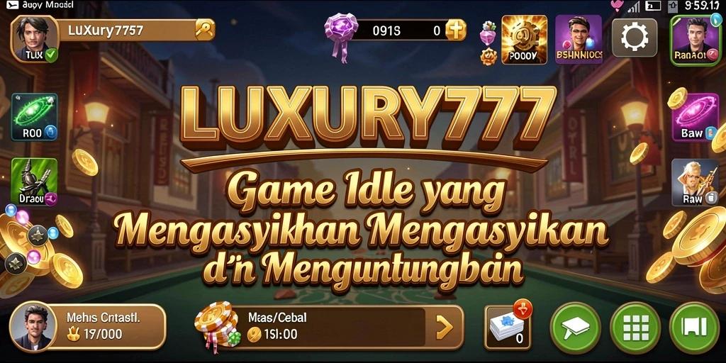 Tampilan screenshot utama LUXURY777 menampilkan pengalaman gameplay Idle yang menarik.
