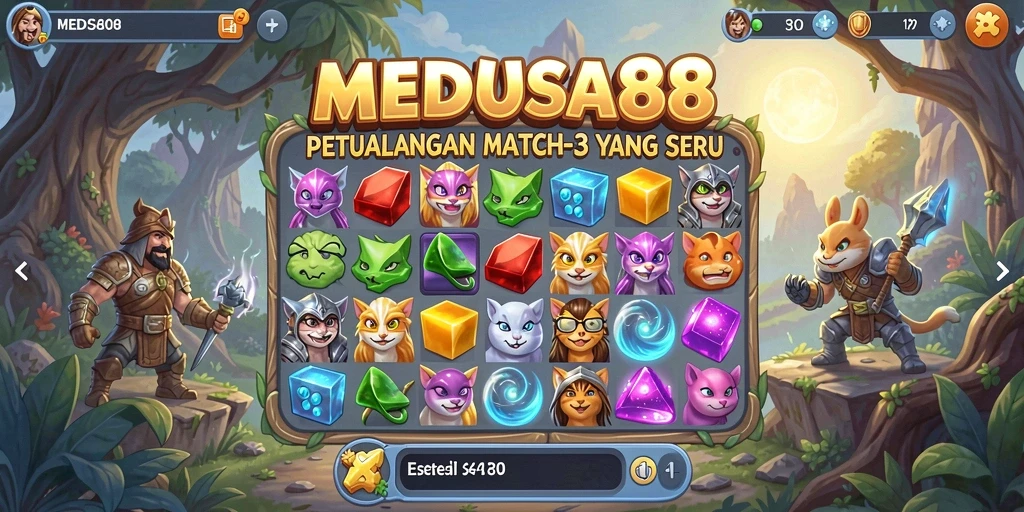 Tampilan gameplay menarik dari MEDUSA88 yang menantang.