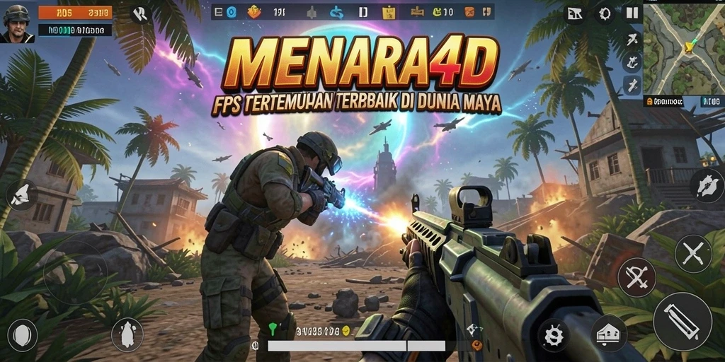 Gameplay intens MENARA4D dalam pertempuran FPS.