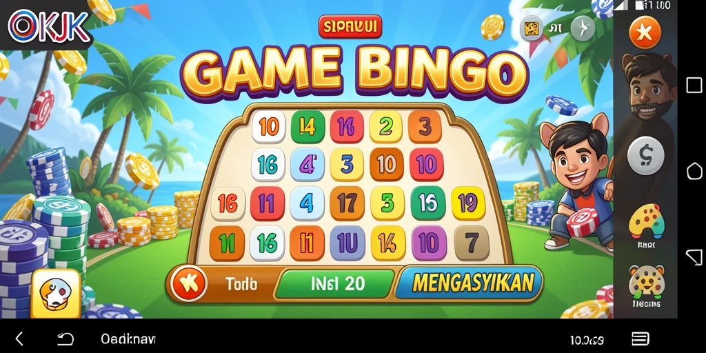Tampilan gameplay seru Bingo di OKJK dengan interaksi pemain.