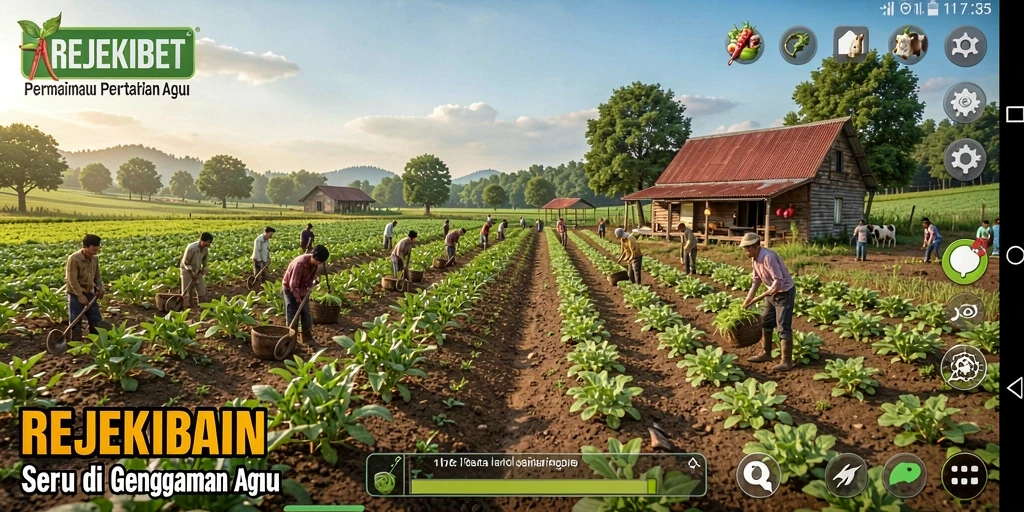 Tampilan gameplay seru di REJEKIBET saat menanam dan merawat tanaman.