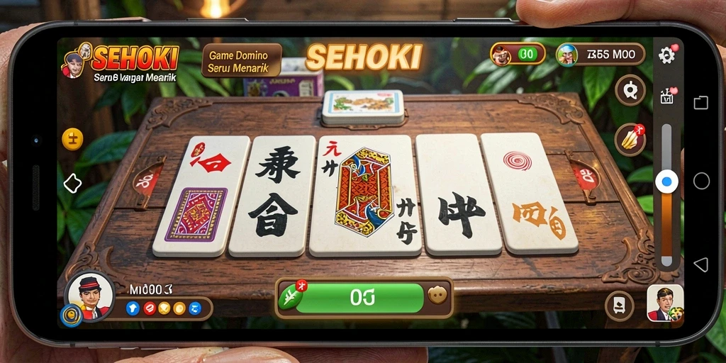 Tampilan antarmuka SEHOKI dengan gameplay Domino yang menarik.