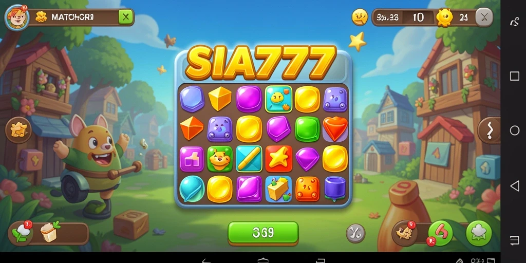 Screenshot SIA777 menampilkan gameplay seru permainan Match-3.