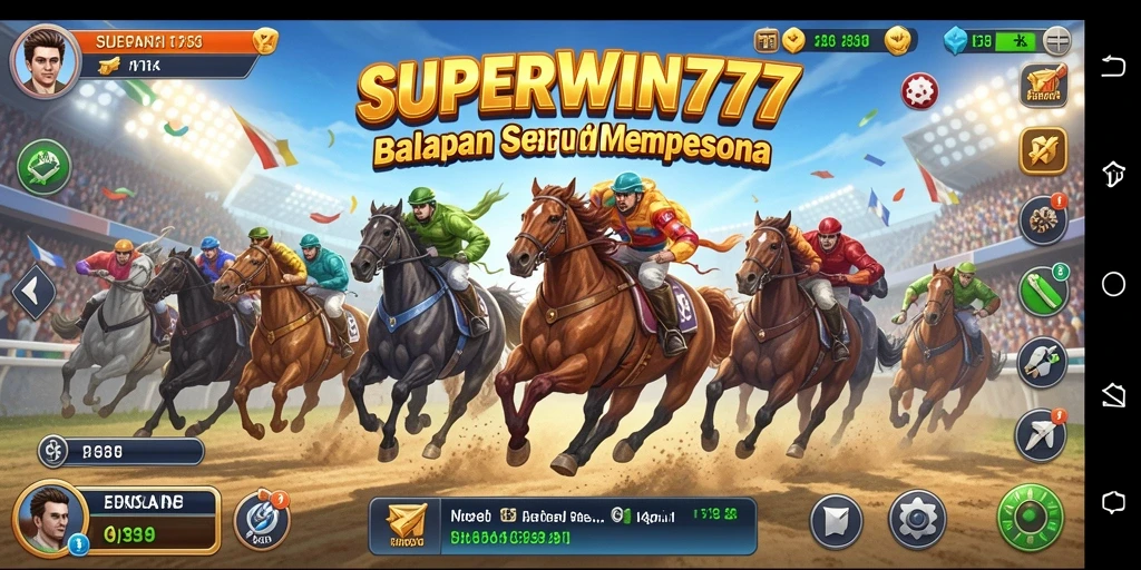 Gambaran tindakan balapan mendebarkan di SUPERWIN777.