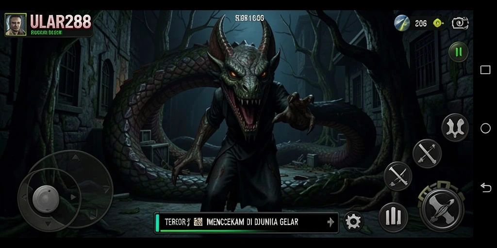 Tangkapan layar mendebarkan dari gameplay ULAR288 yang menyeramkan.