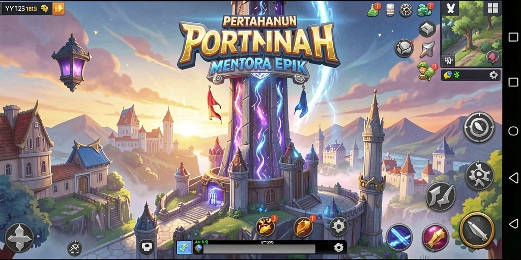 Screenshot menunjukkan aksi seru dalam Tower Defense YY123.