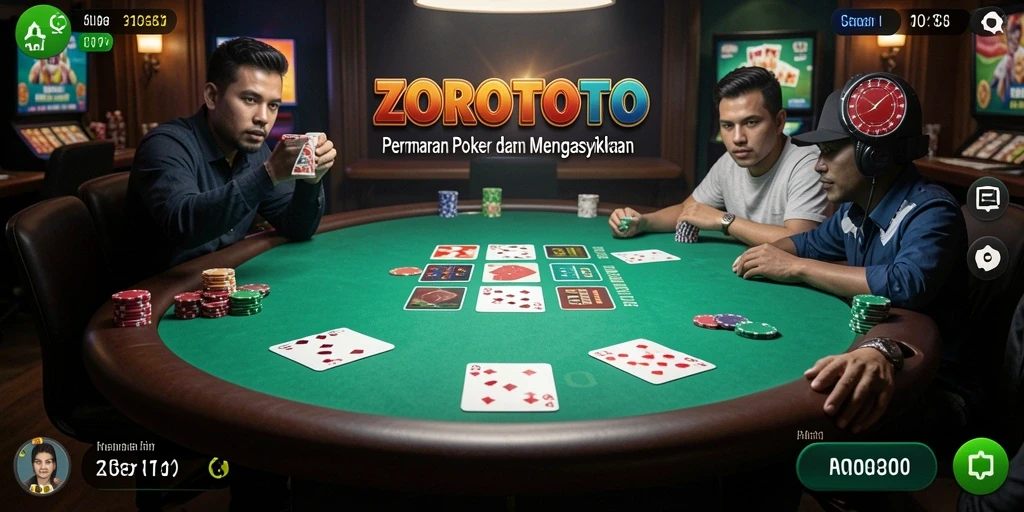 Gameplay menarik di <strong>ZOROTOTO</strong> dengan pemain poker berkompetisi.